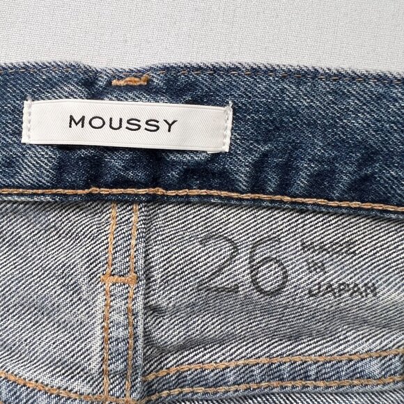 Moussy May Ripped & Repaired Tapered Jeans Japanese Denim Baggy Size 26 - Picture 5 of 12